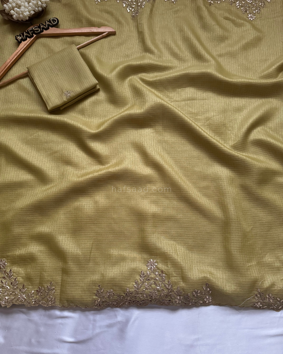 Rubita- Gota Work Saree (Pastel yellow)