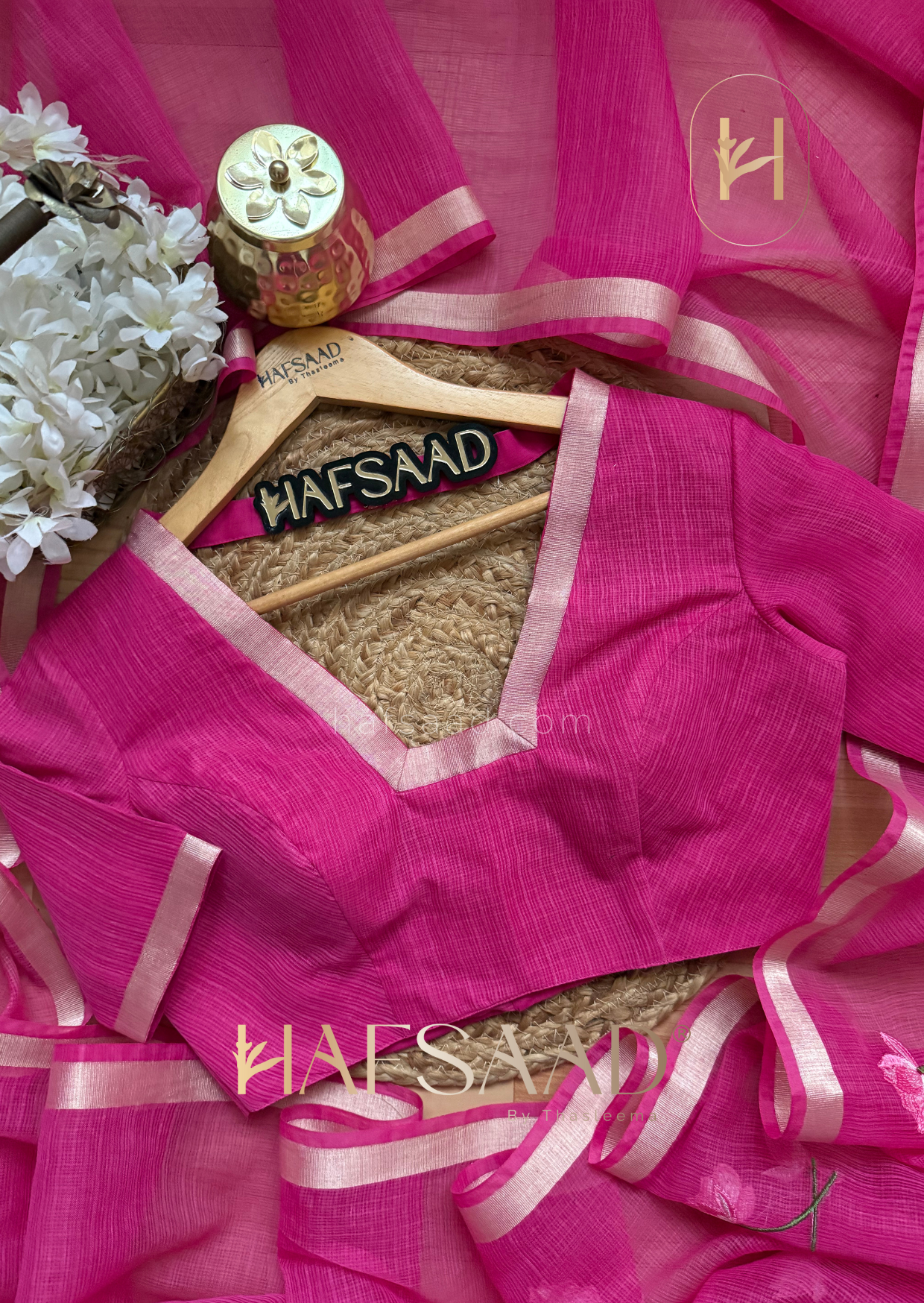 Sandra lotus - Kota Saree (Pink)
