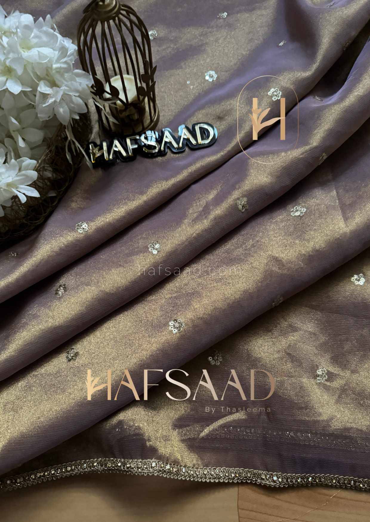 Indhu - Soft tissue saree ( Dusty lavender )