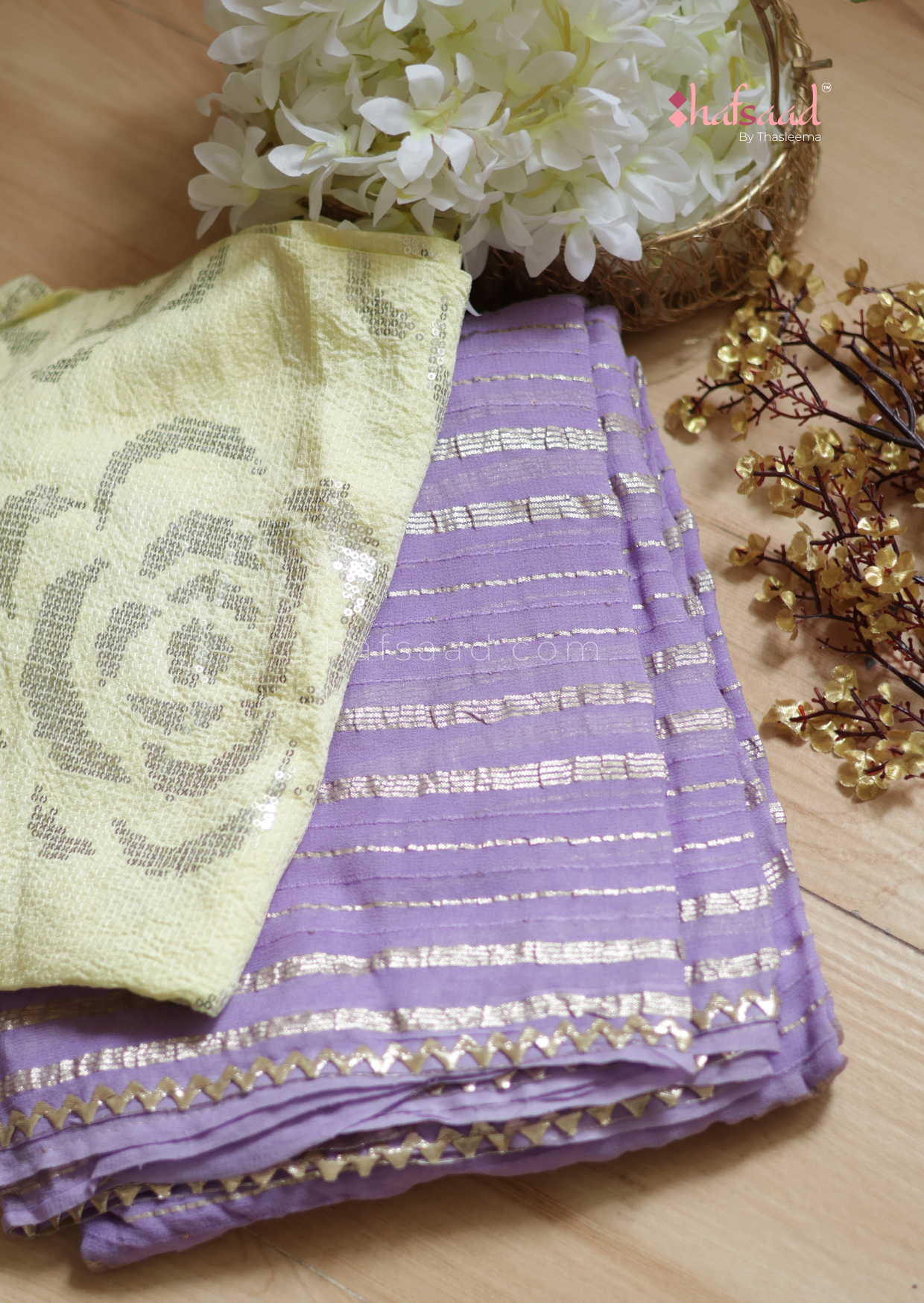 Sakshi- viscose chiffon saree (lavender)