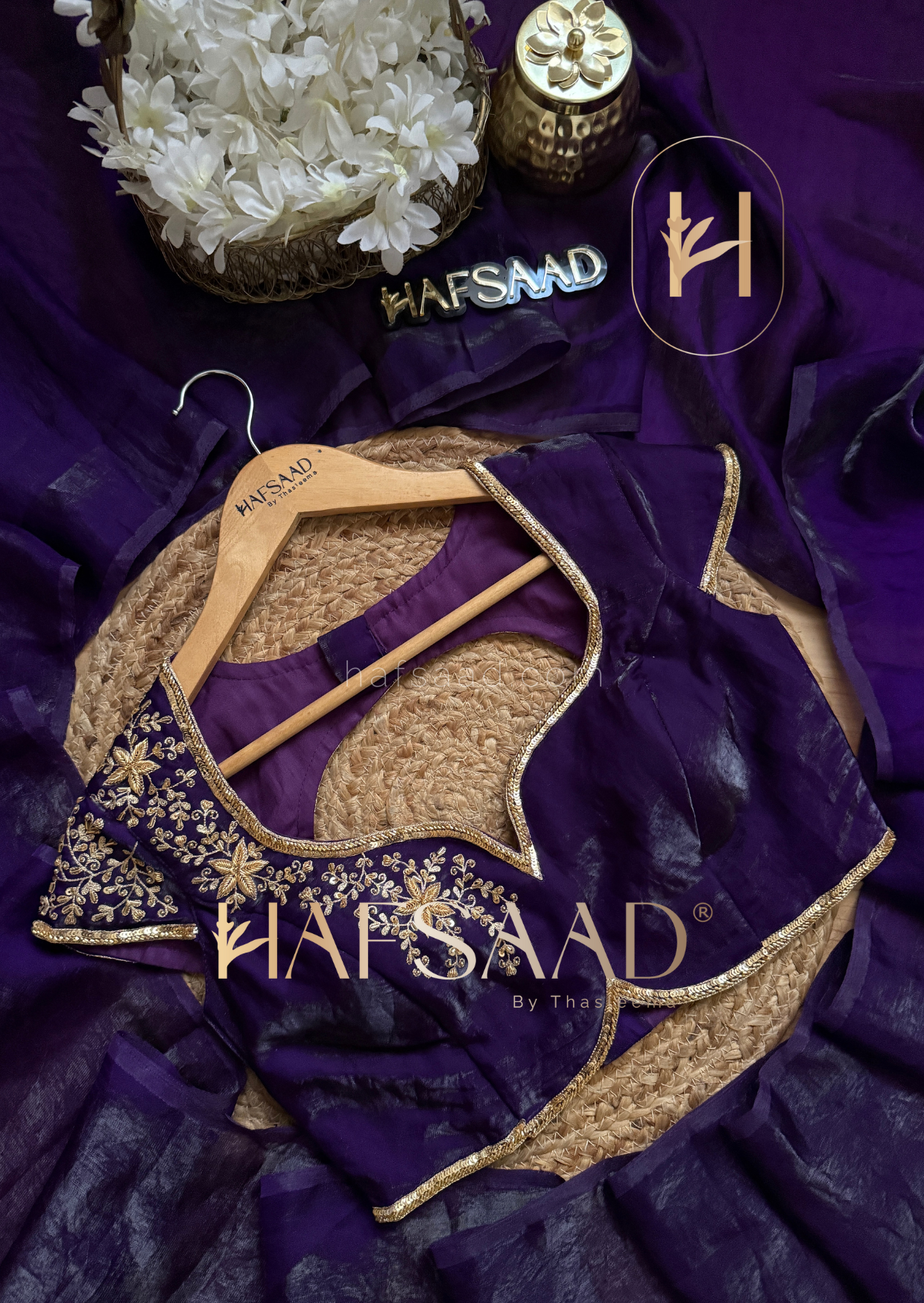 Rouge - Artisanal handwork saree (Violet)