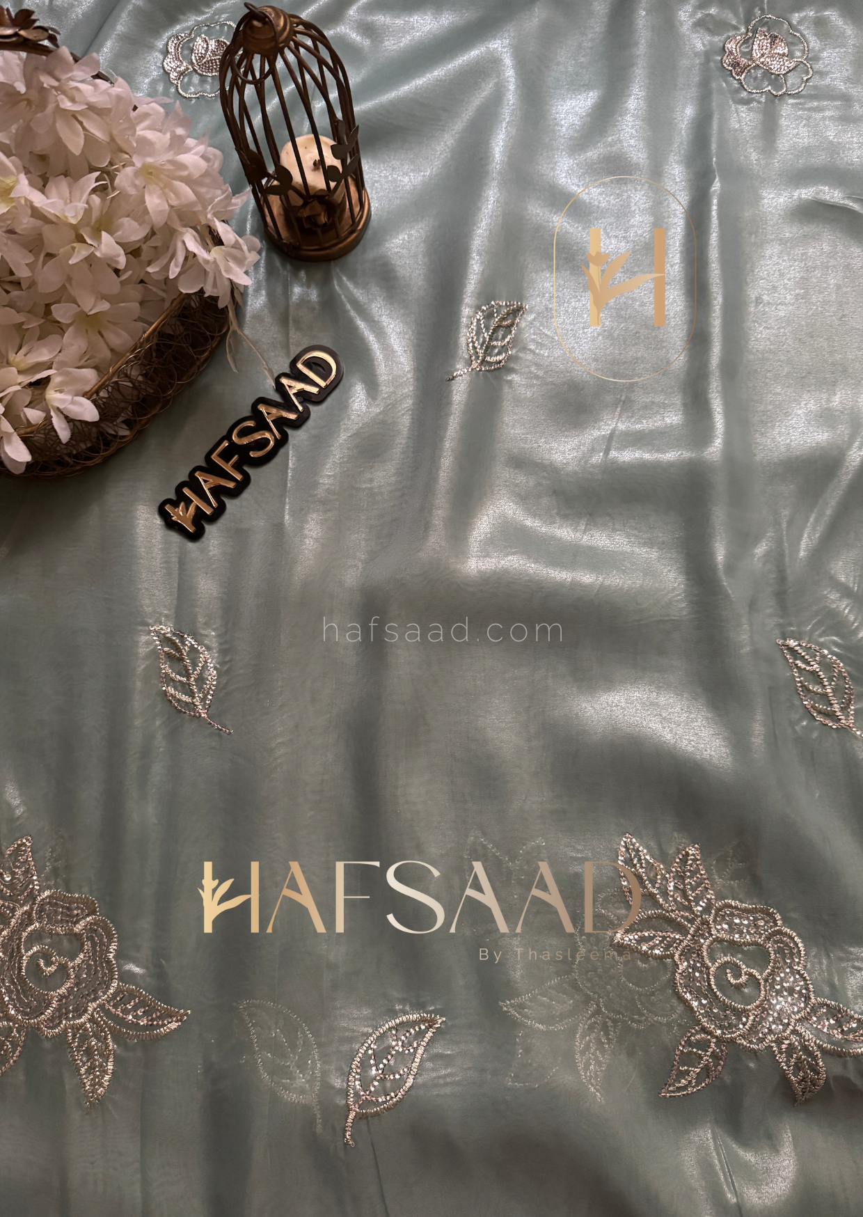 Rafiya - Designer blended tissue saree