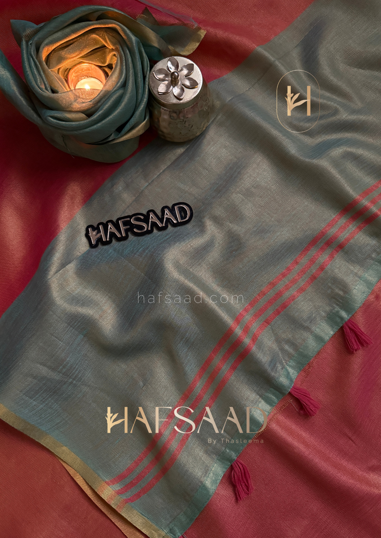 Pragati - Soft tissue silk saree (Coral)