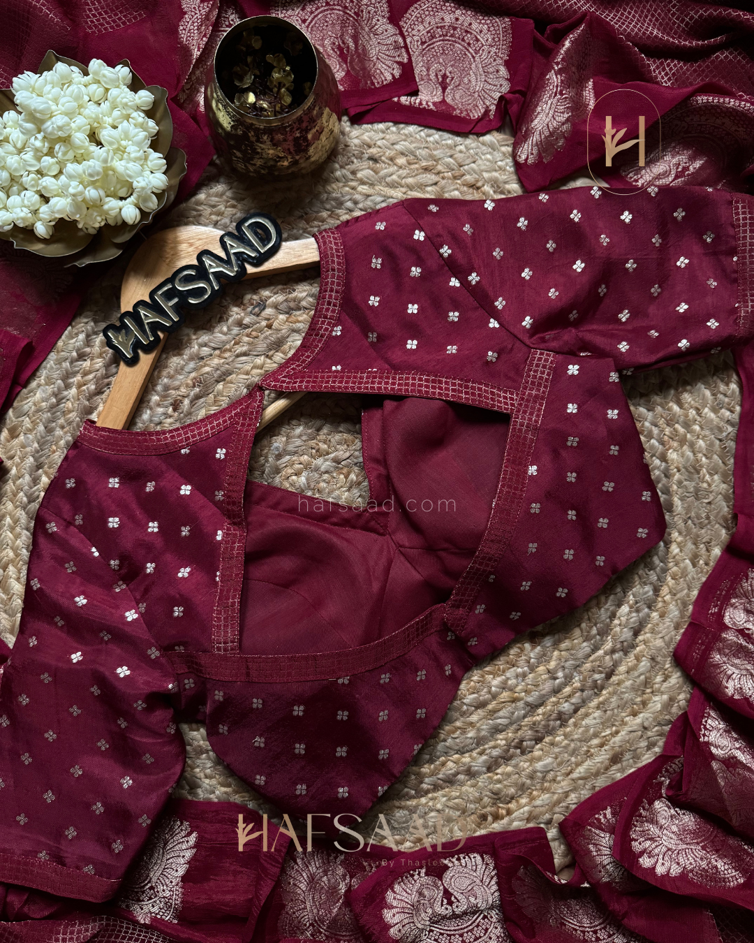 Manisha- semi silk saree (Maroon)