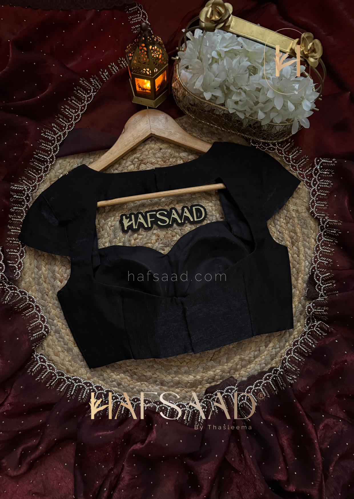 Henna - Stardust satin saree (Maroon)