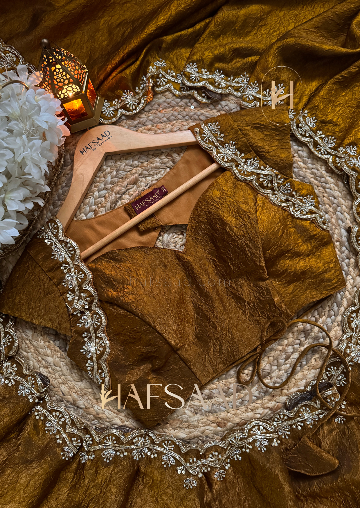 Zarin - Crushed fendy silk saree (Mustard)