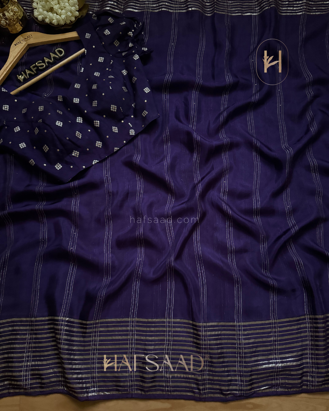 Ria - Premium blended silk saree (Purple)
