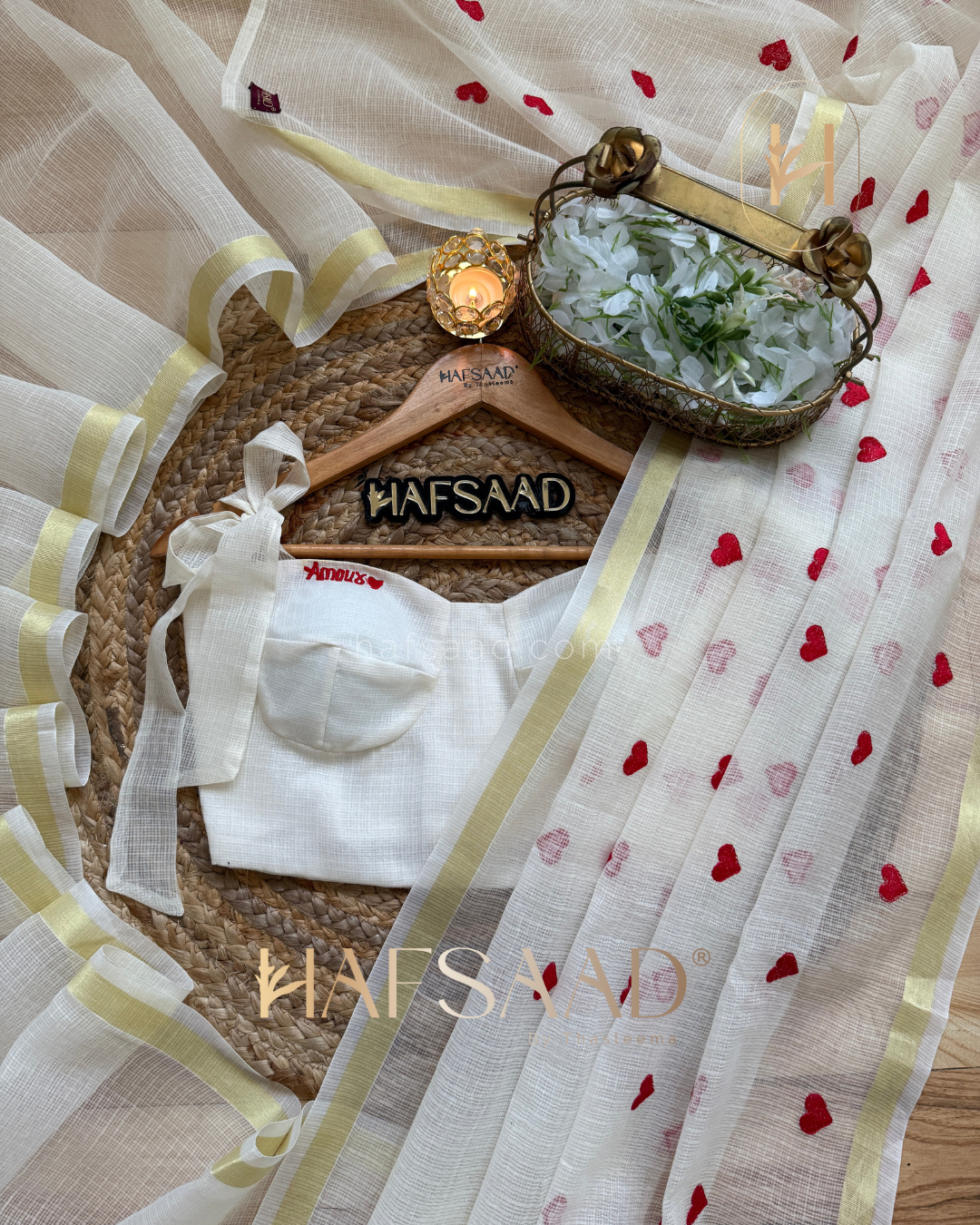 Amour - Pure Kota saree (White)