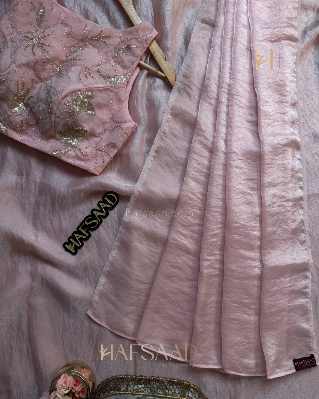 Cassie Bling  - Space silk saree (pink)