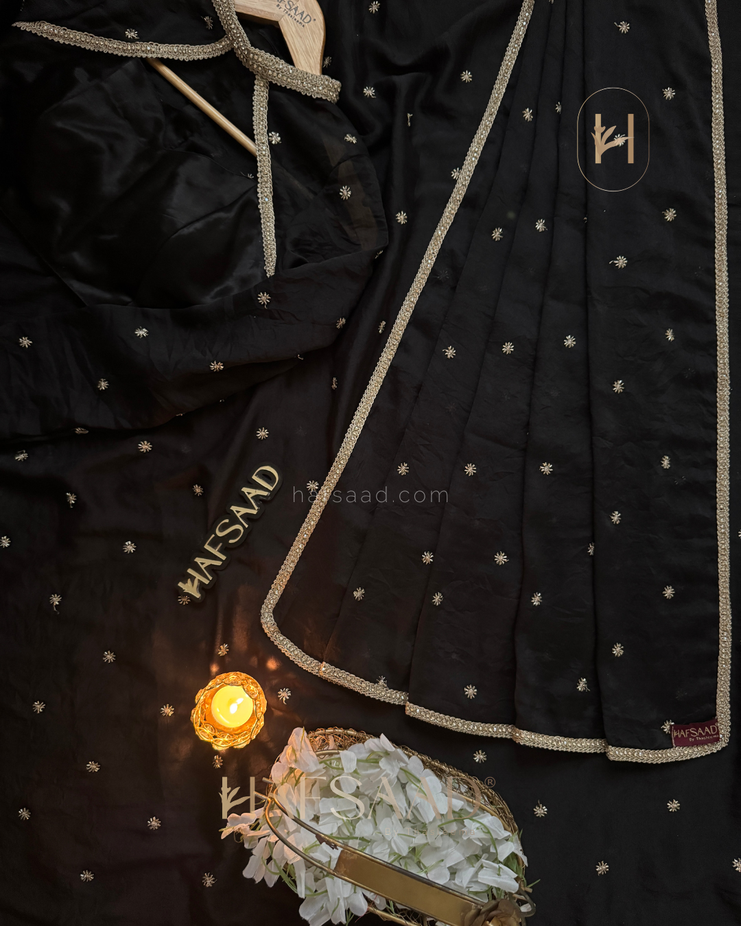 Rupali - Chiffon silk saree (Black)