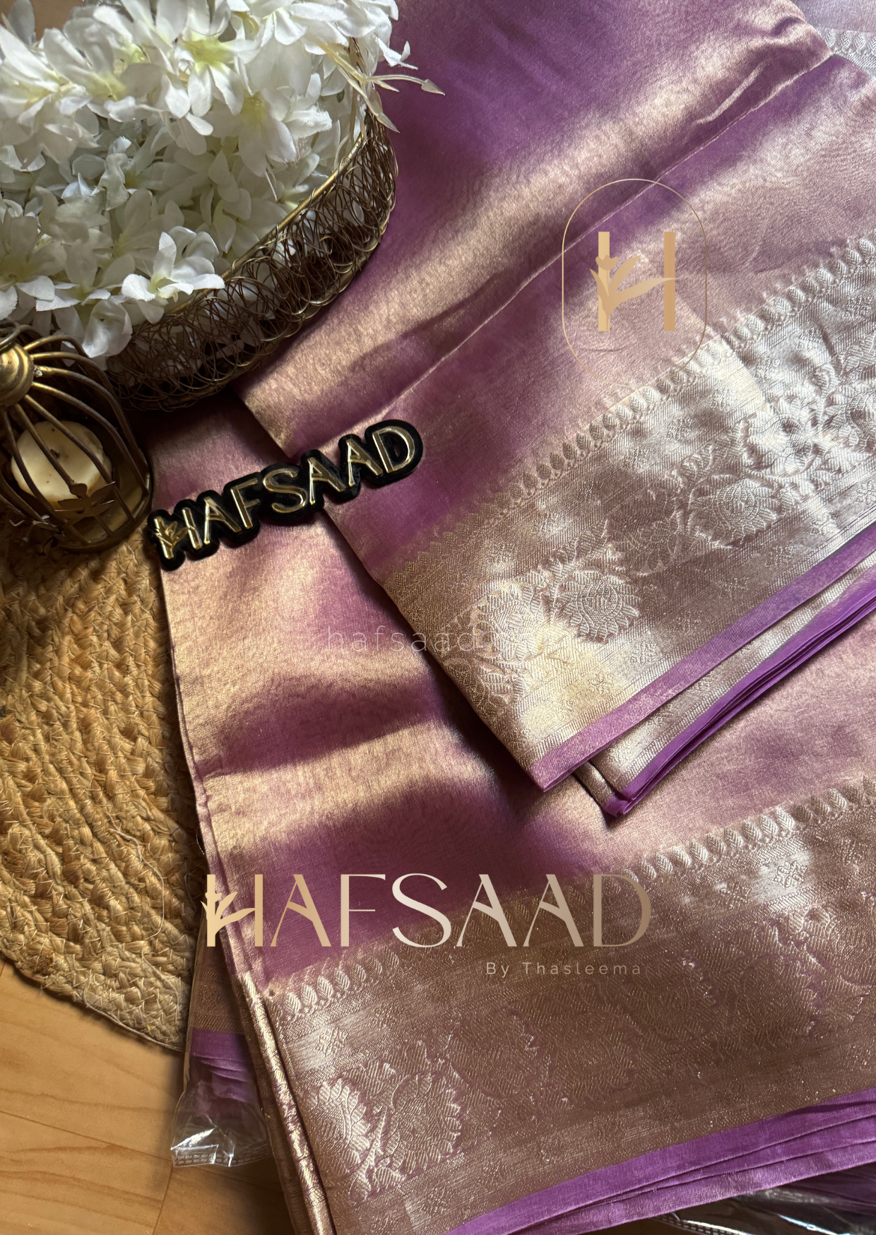 Rashidha- Pure tissue silk saree (Lavender)