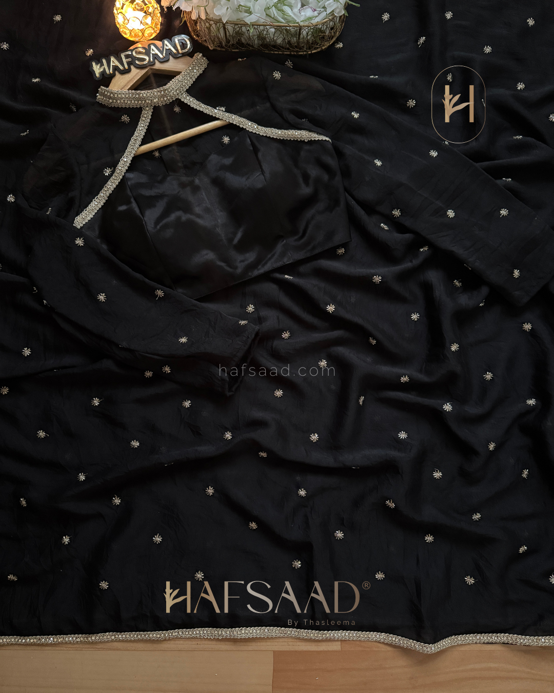 Rupali - Chiffon silk saree (Black)