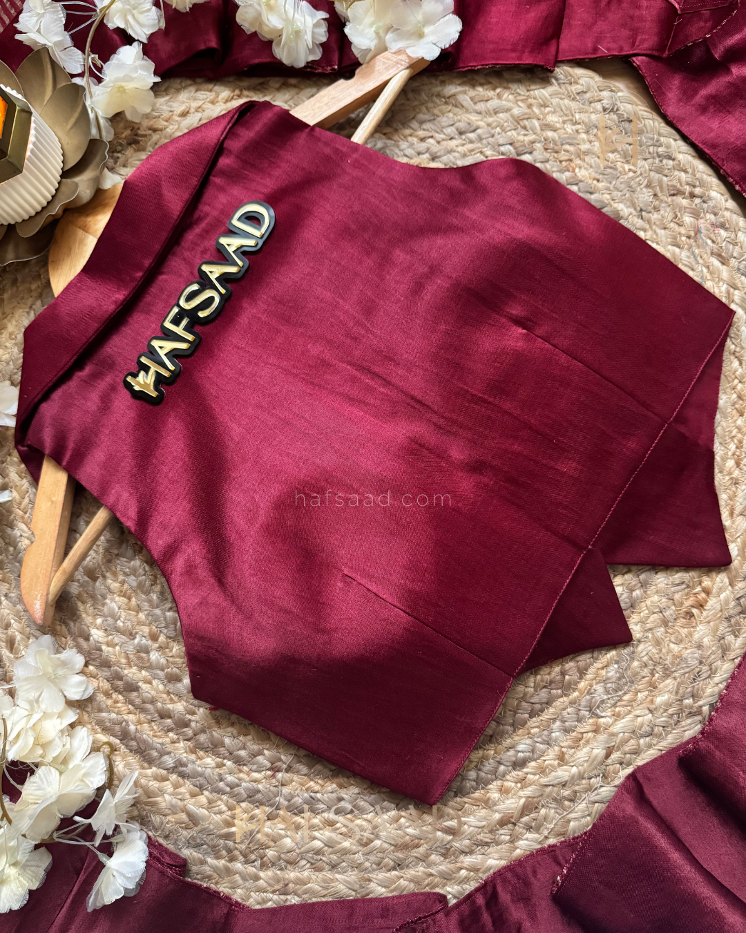 Carmine- Blended silk saree