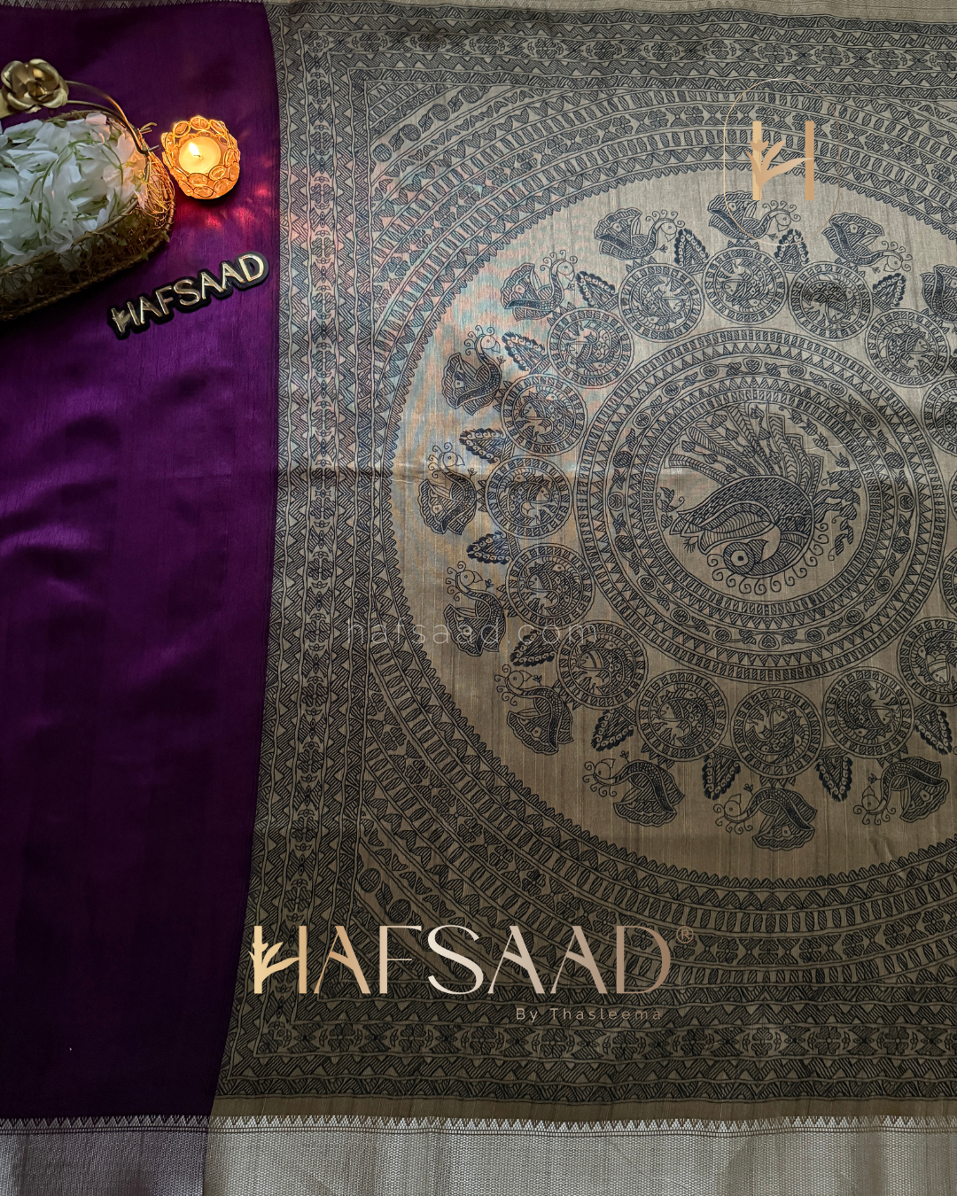 Janu - Soft Tussar silk saree (purple)