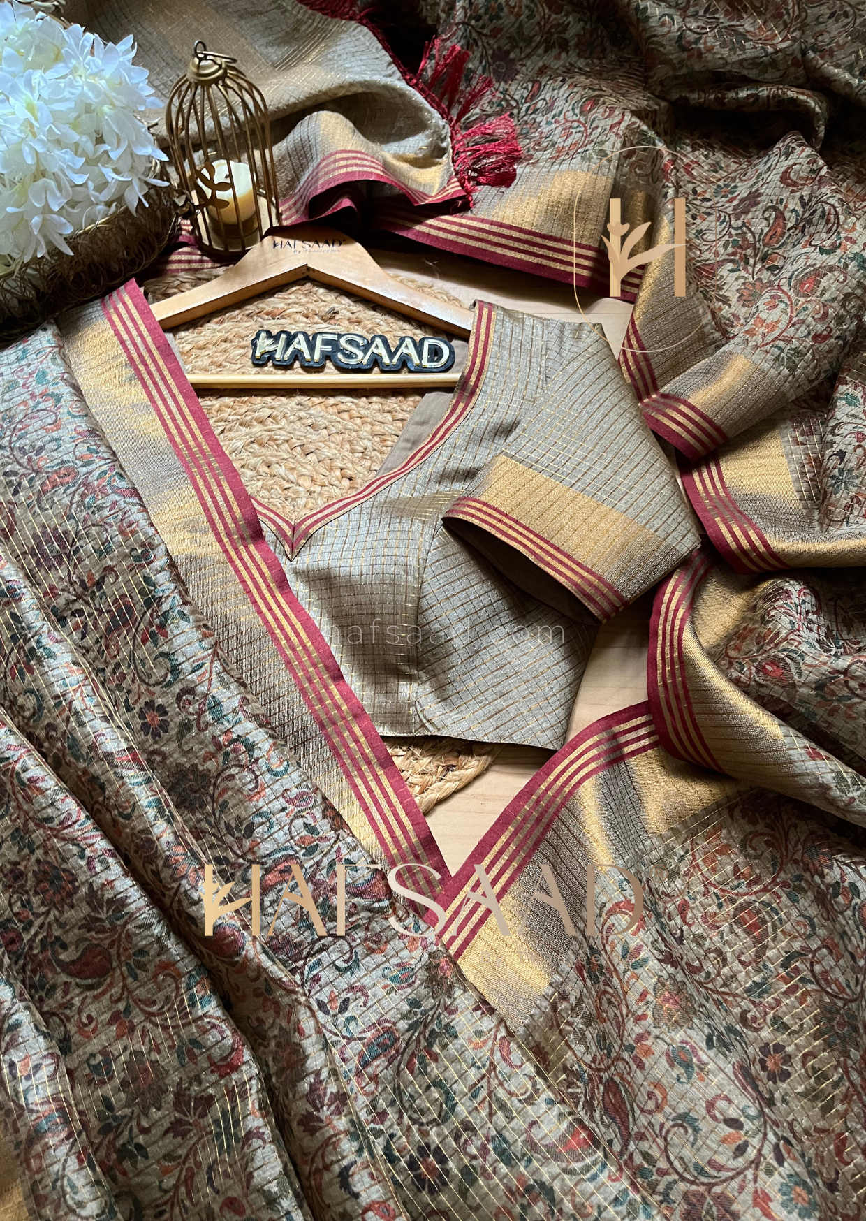 Kaari-Blended tissue silk saree