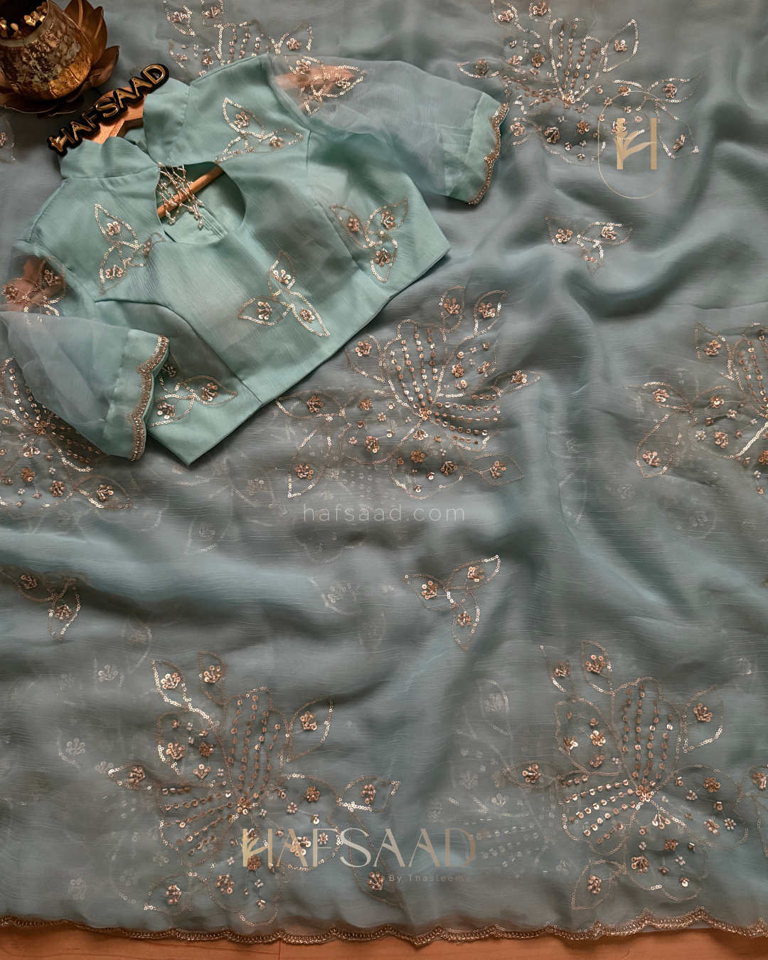 Payal- glass chiffon saree (Blue)