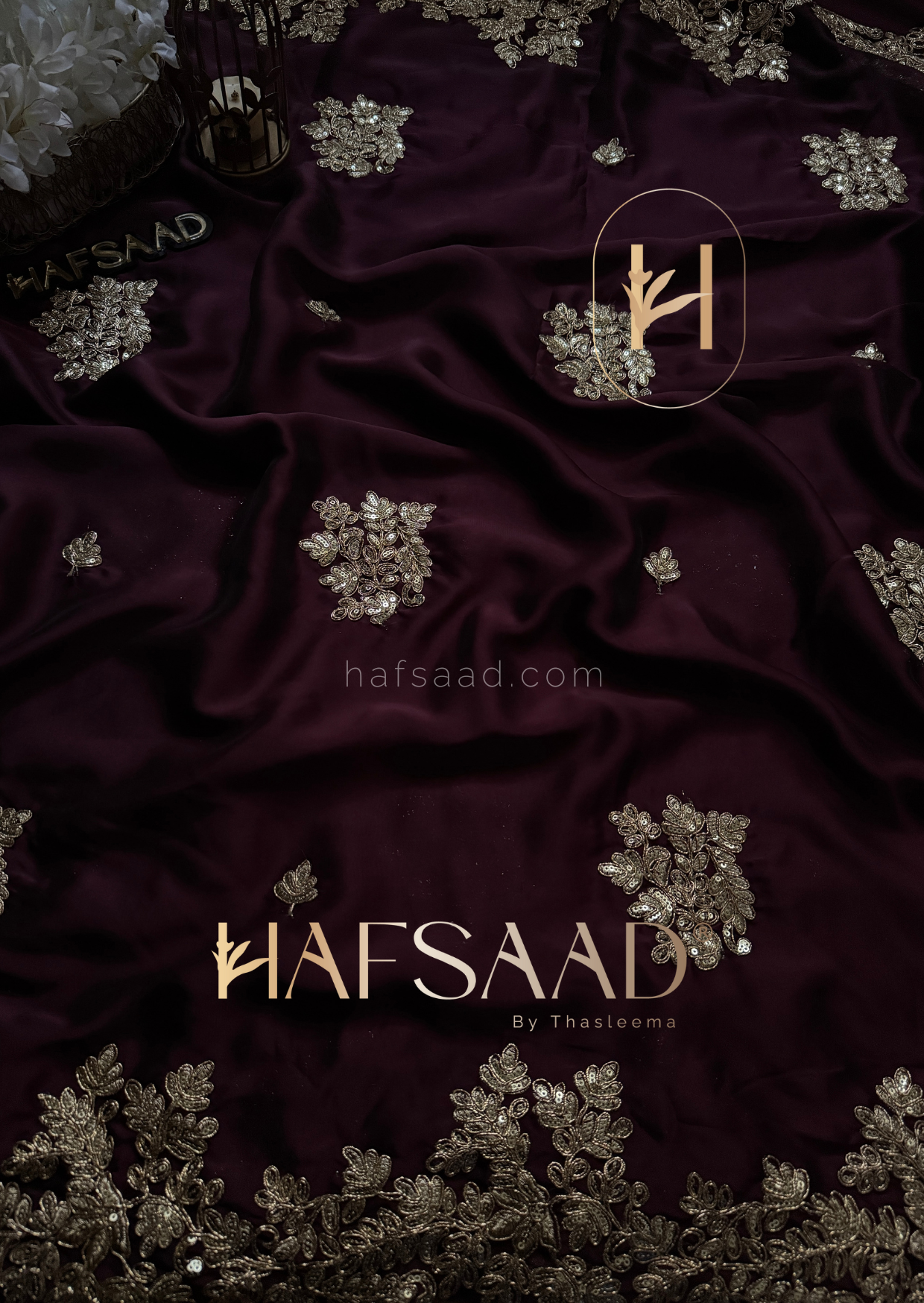 Swasti- Bridal chiffon silk saree (Wine)