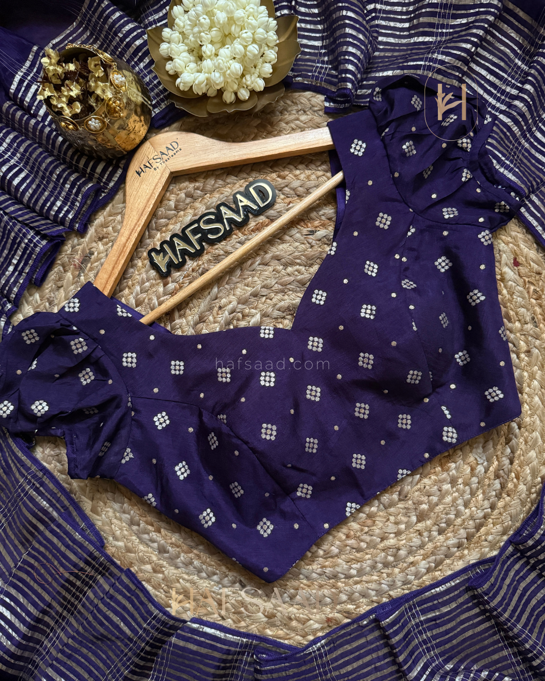 Ria - Premium blended silk saree (Purple)