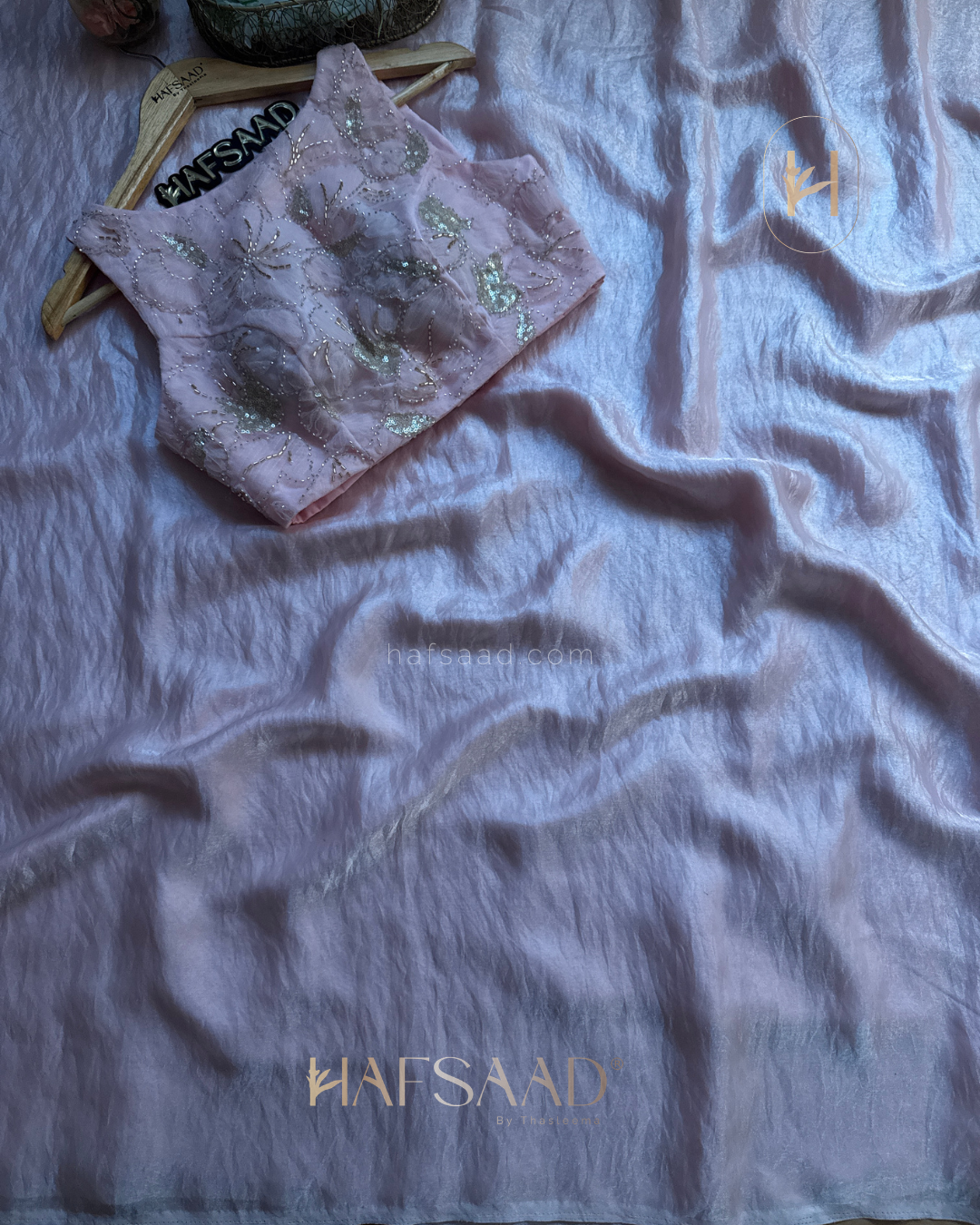 Cassie Bling  - Space silk saree (pink)