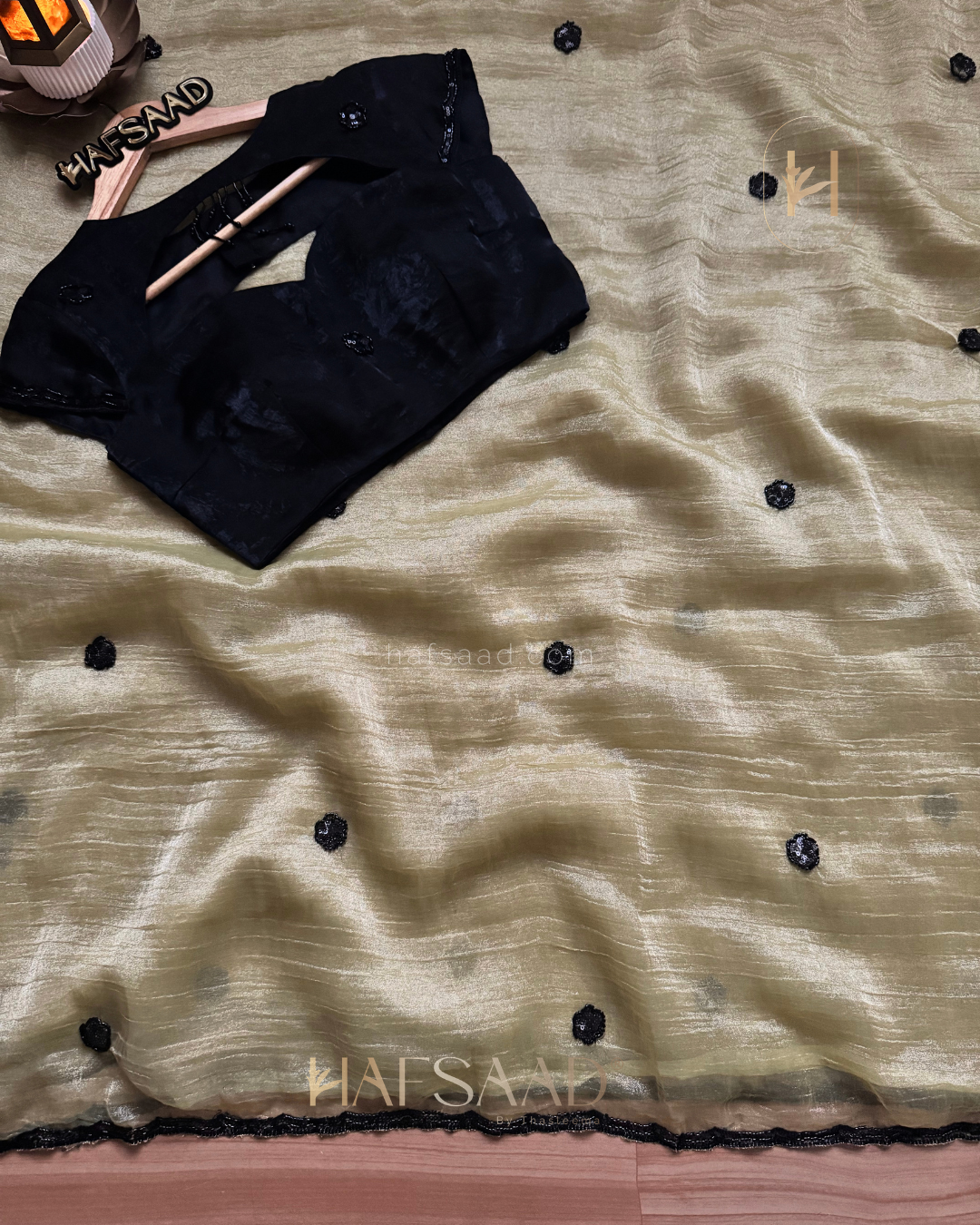 Misbah- Tissue handwork saree (Yellow)
