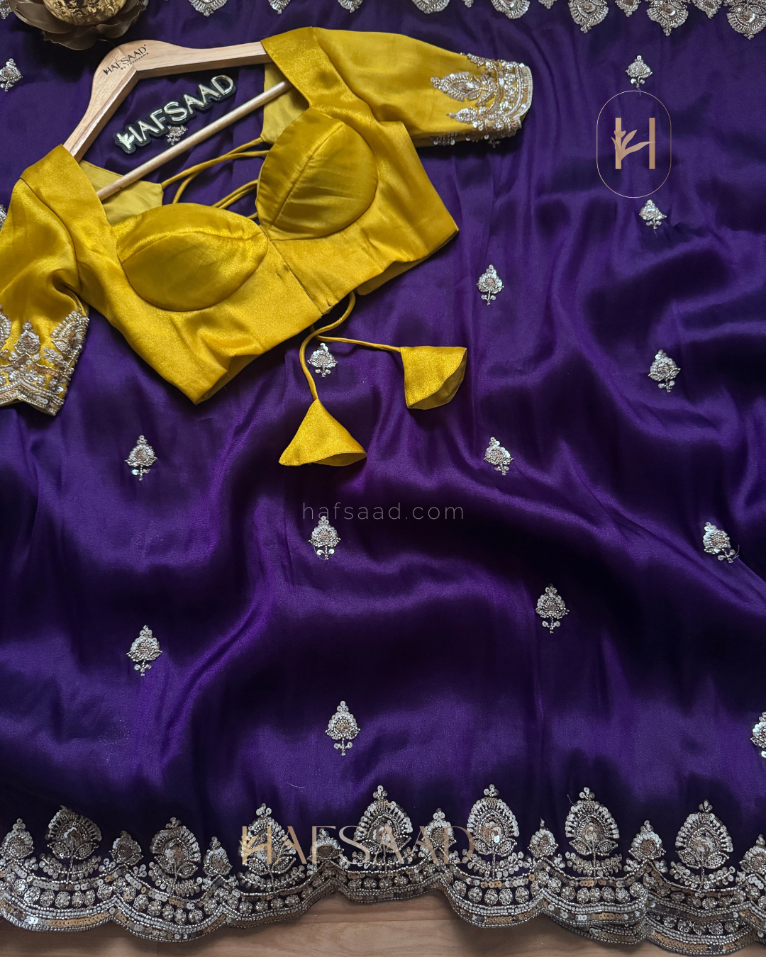 Afiya- Premium Soft Tissue Saree (Purple)