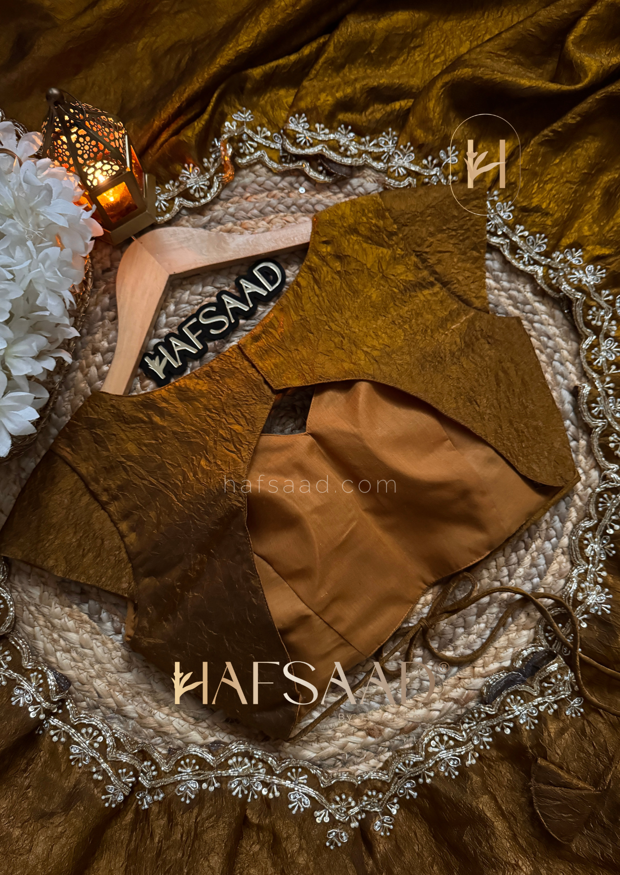 Zarin - Crushed fendy silk saree (Mustard)