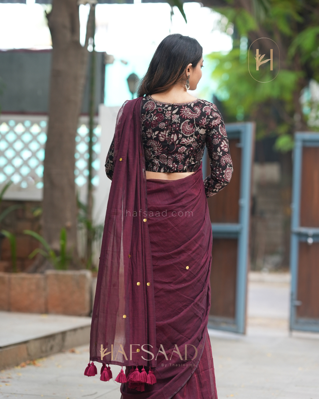 Yamuna- Mal cotton handwork saree