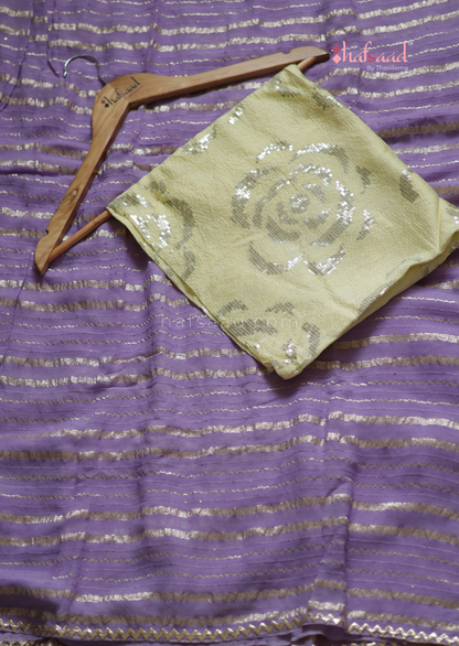 Sakshi- viscose chiffon saree (lavender)