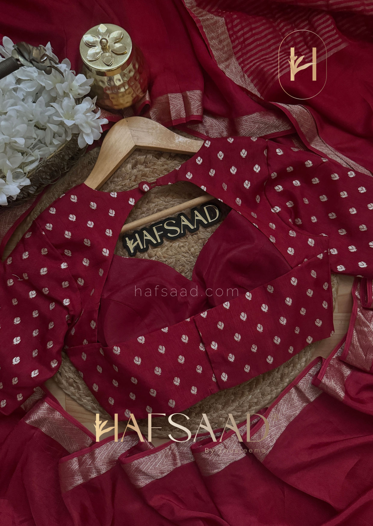 Maya - Silk cotton saree (Red)