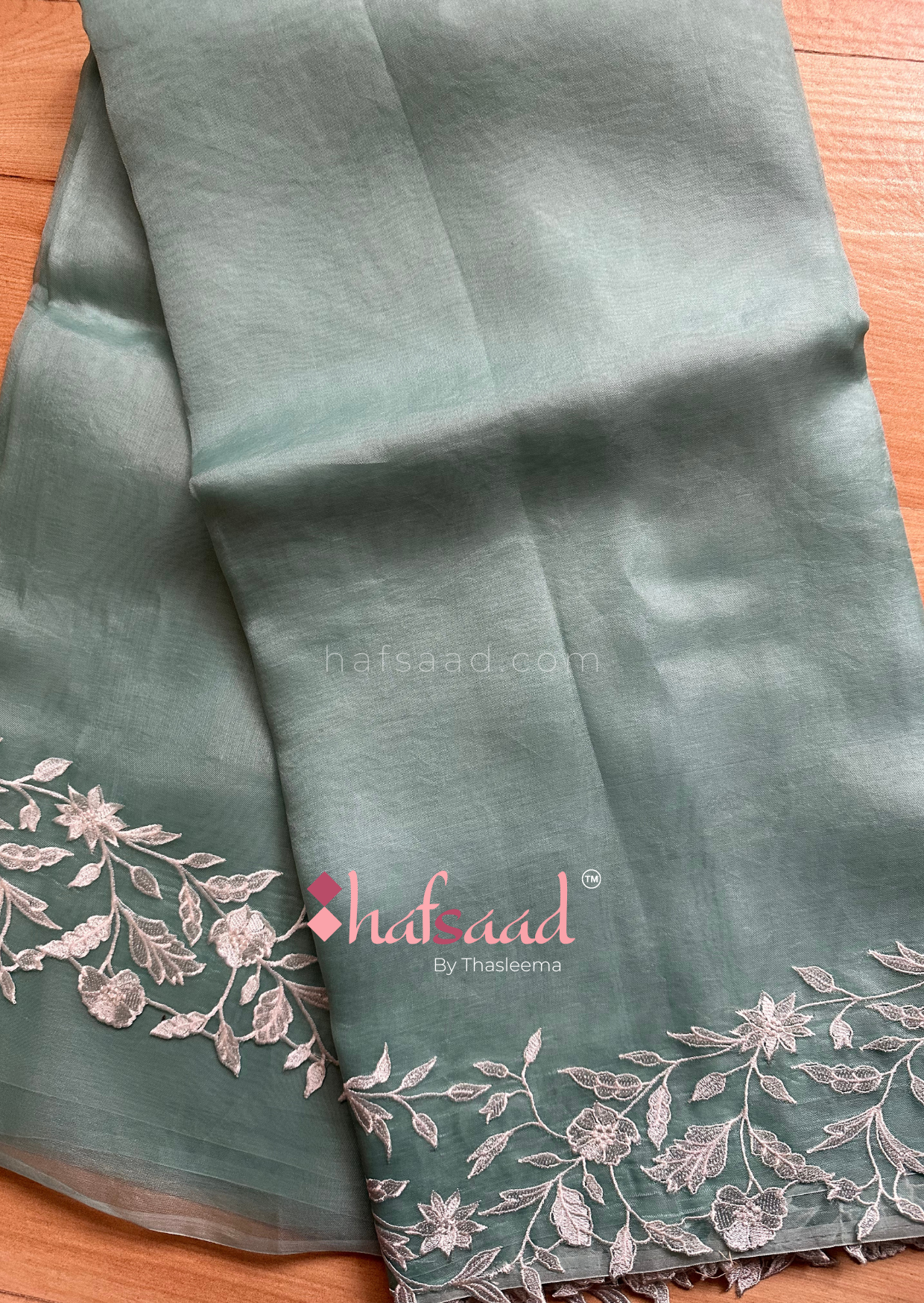 Roop- Pure organza silk saree (Tiffany Blue)