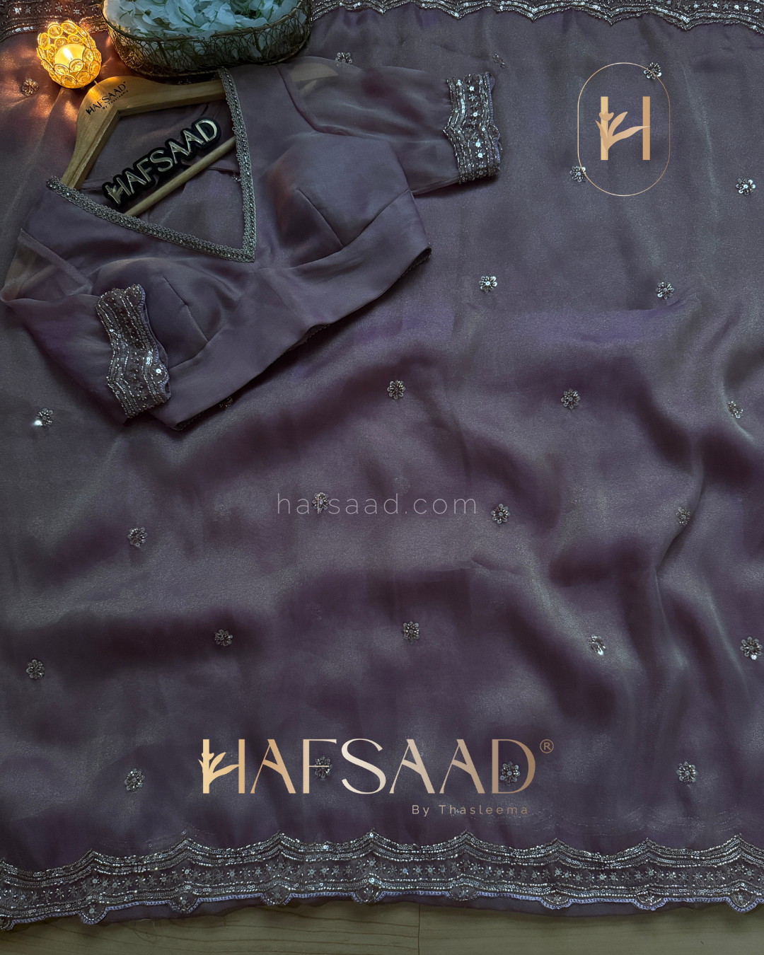 Shamrun - Soft tissue saree (Lavender)