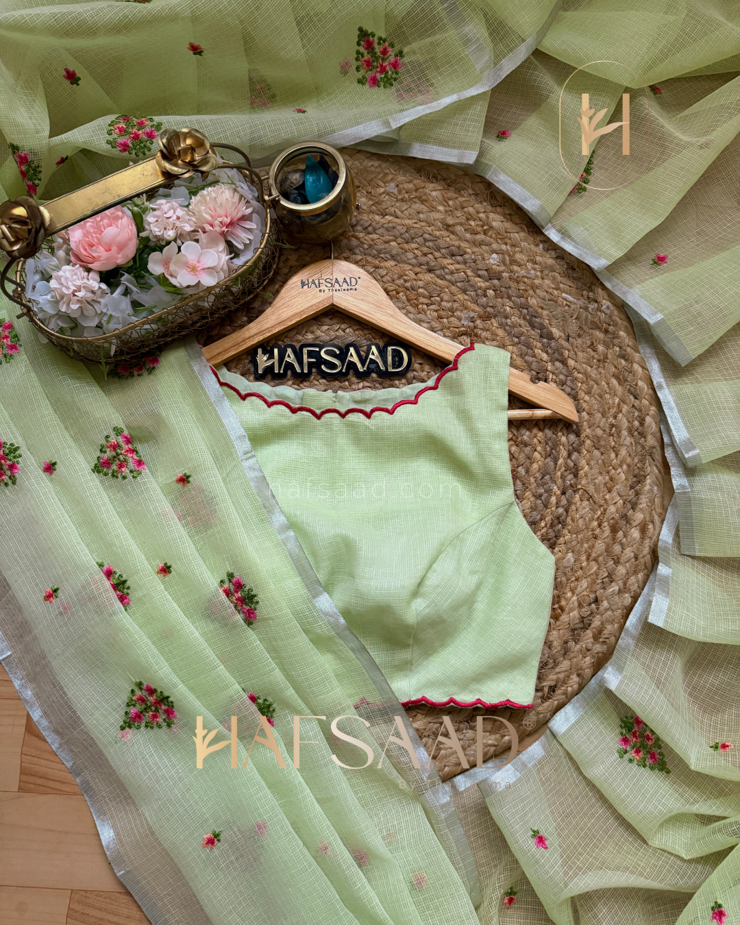 Christmas kota - Pure Kota saree (Green)