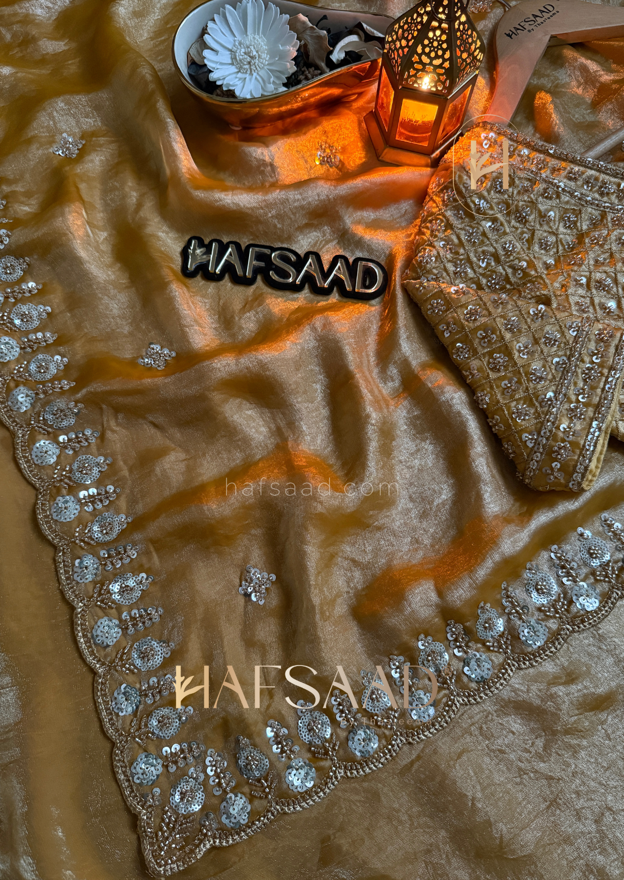 Mirza - Stardust satin saree