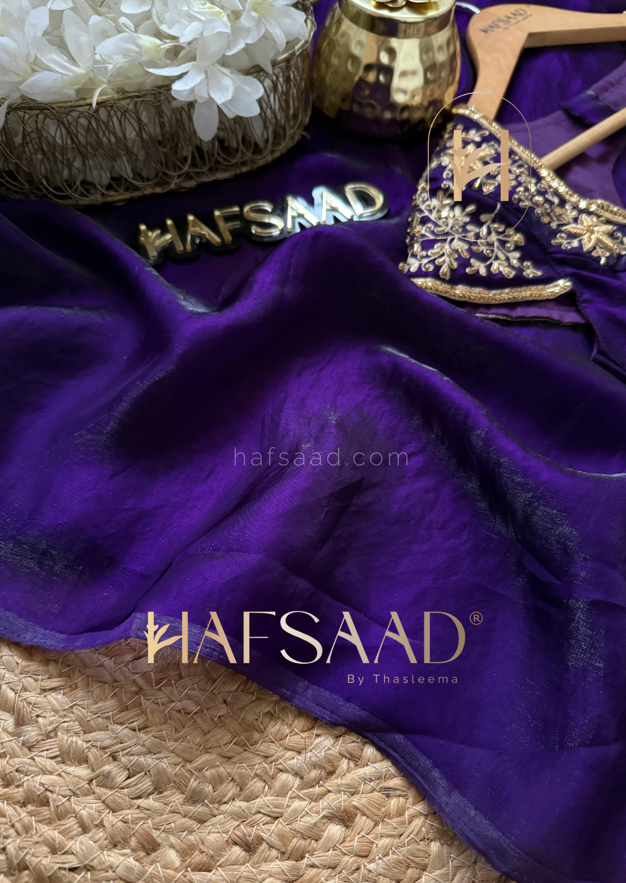 Rouge - Artisanal handwork saree (Violet)