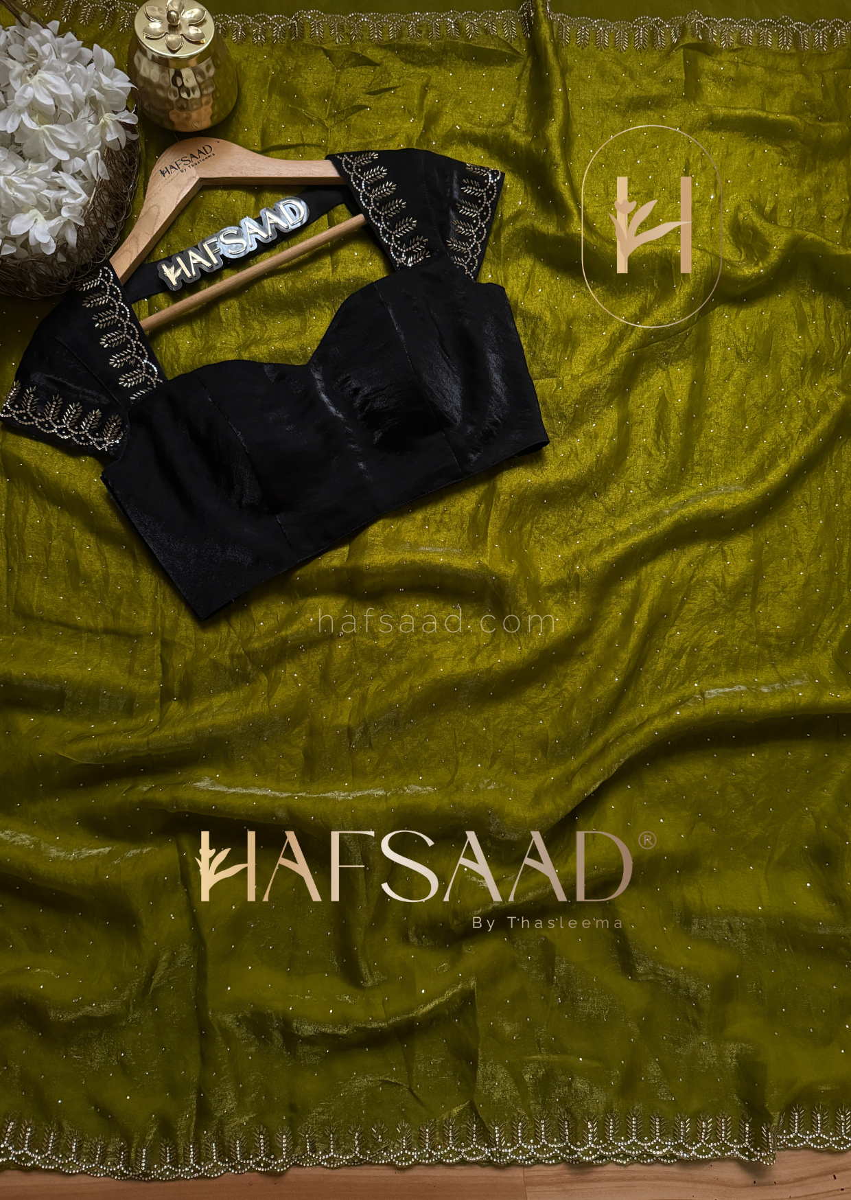 Henna - Stardust satin saree