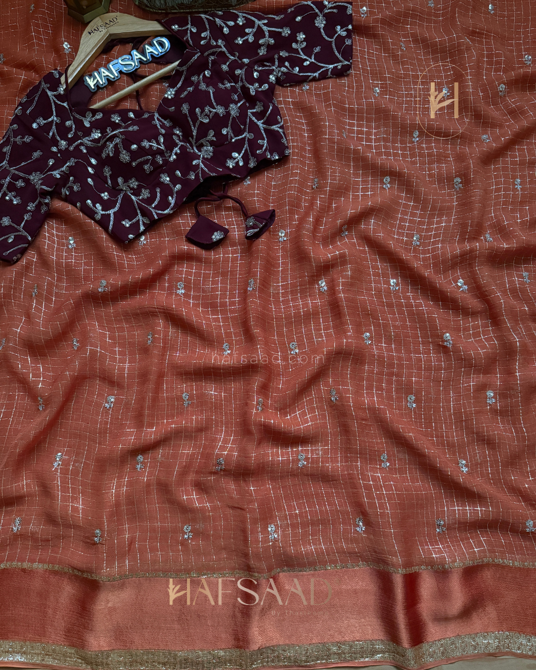Mathu - Pure viscose saree (Burnt Orange)