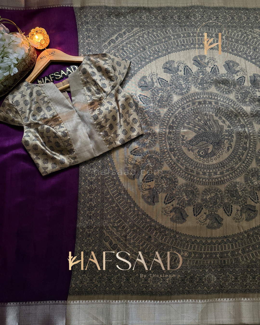 Janu - Soft Tussar silk saree (purple)