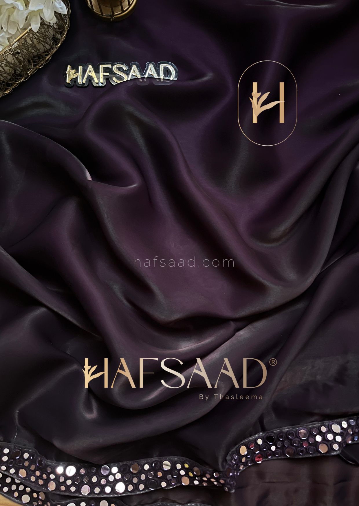 Stephy - Satin organza saree (Purplicious)