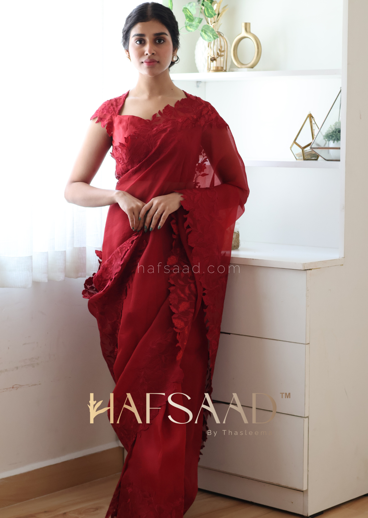 Roop- Pure organza silk saree (Maroon)