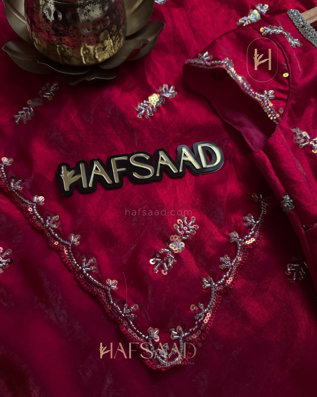 Huda - Stardust Satin Saree (Pink)