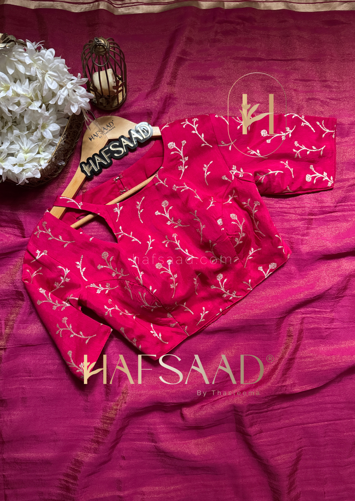 Aditi- Soft blended tissue silk saree (Pink)