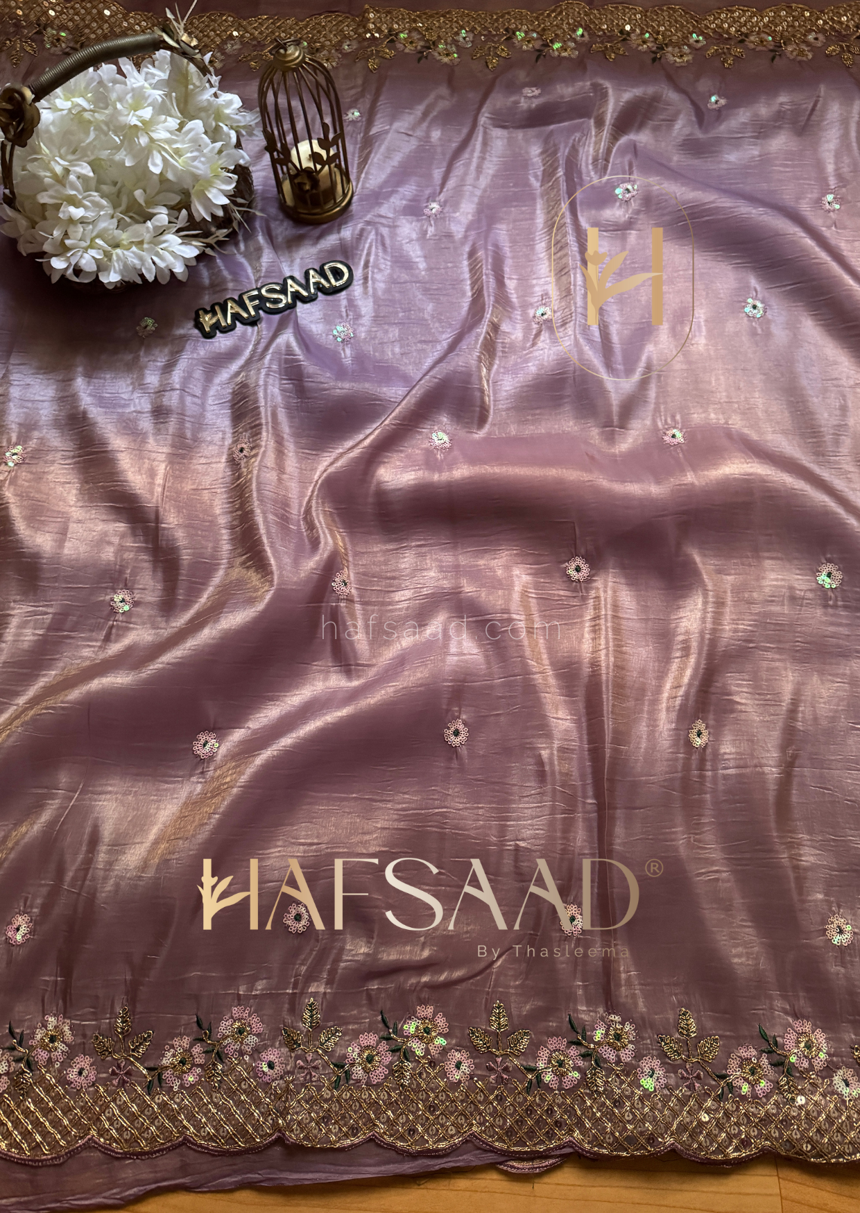 Azri-Textured silk saree (Lavender)