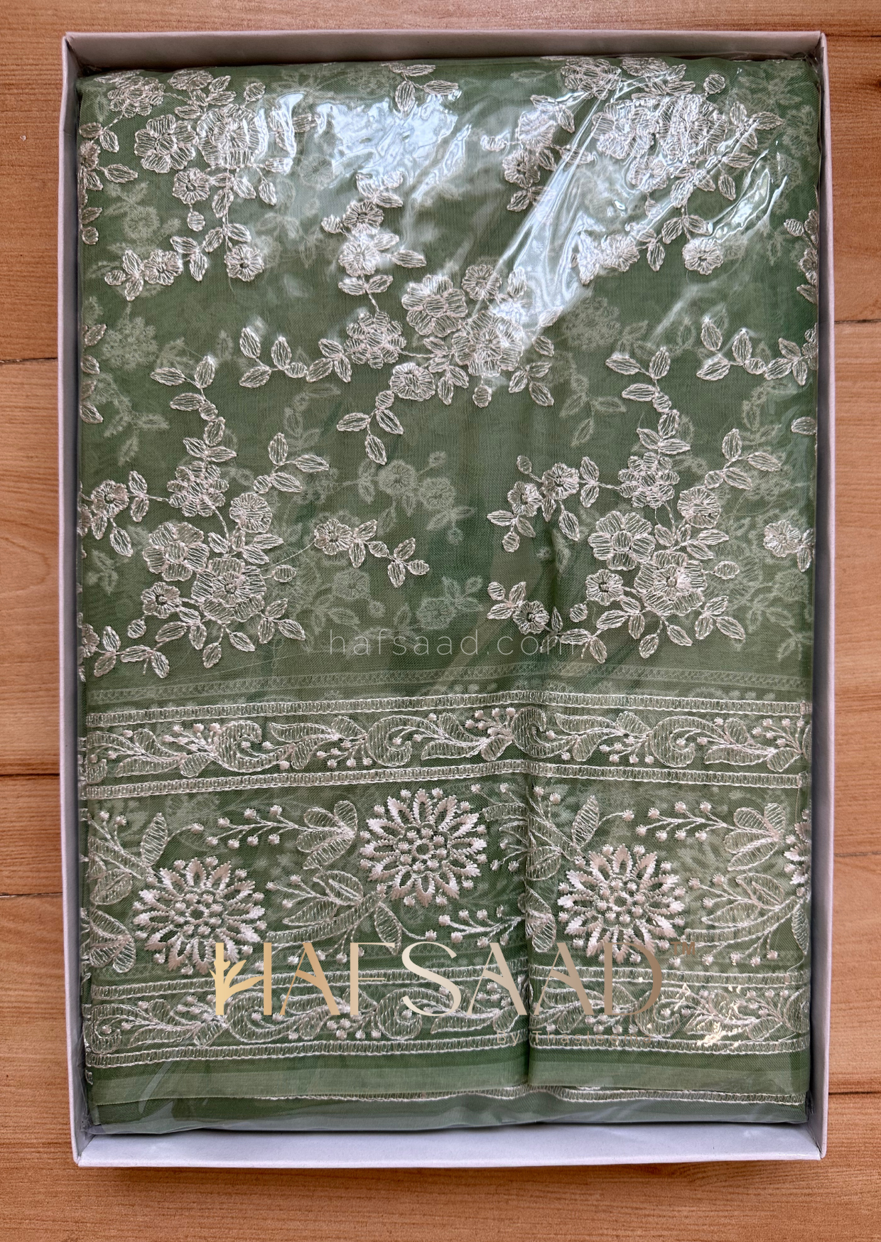 Saloni- Pure organza silk saree (Pastel Green)