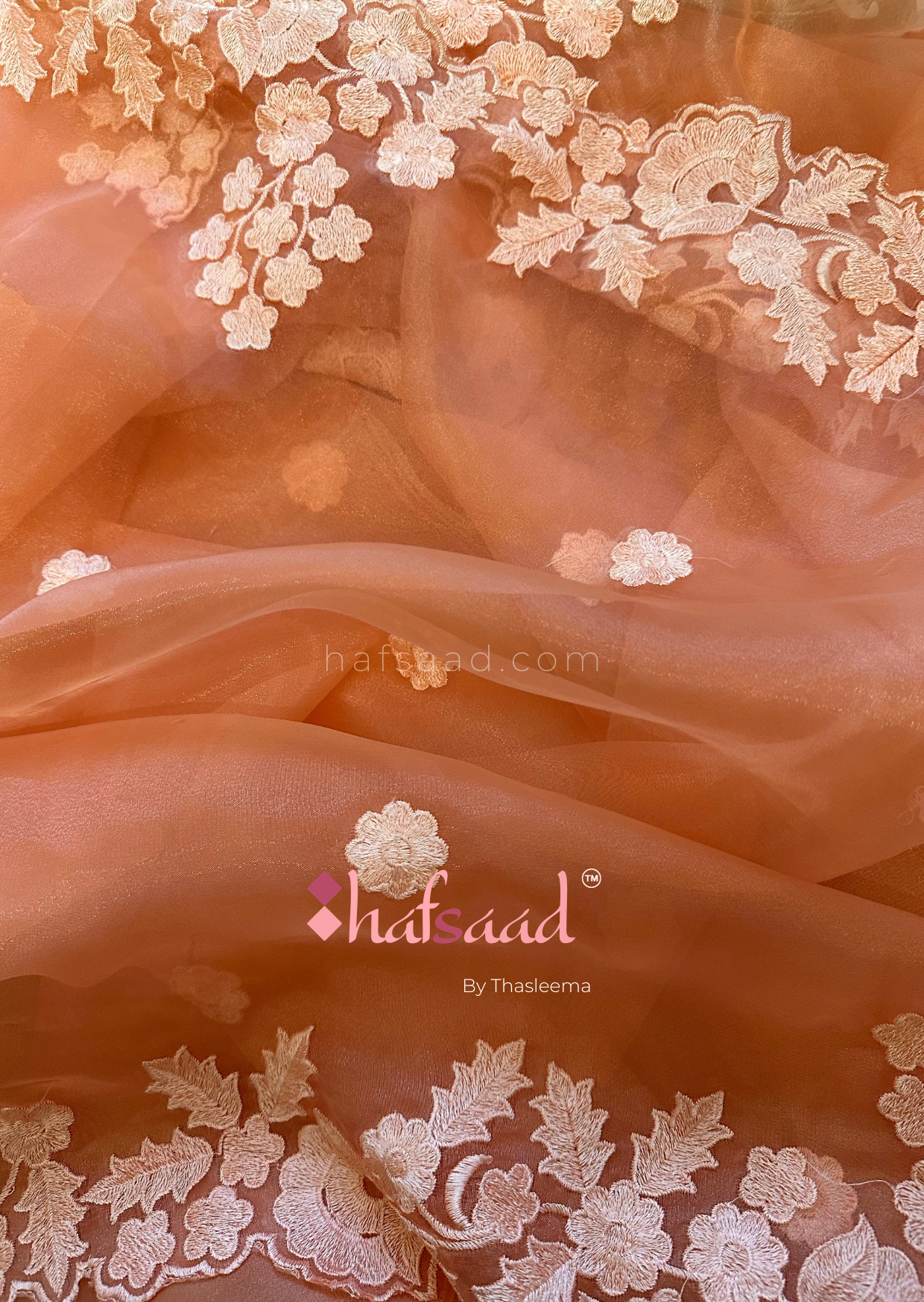 Tania- organza saree (Coral)