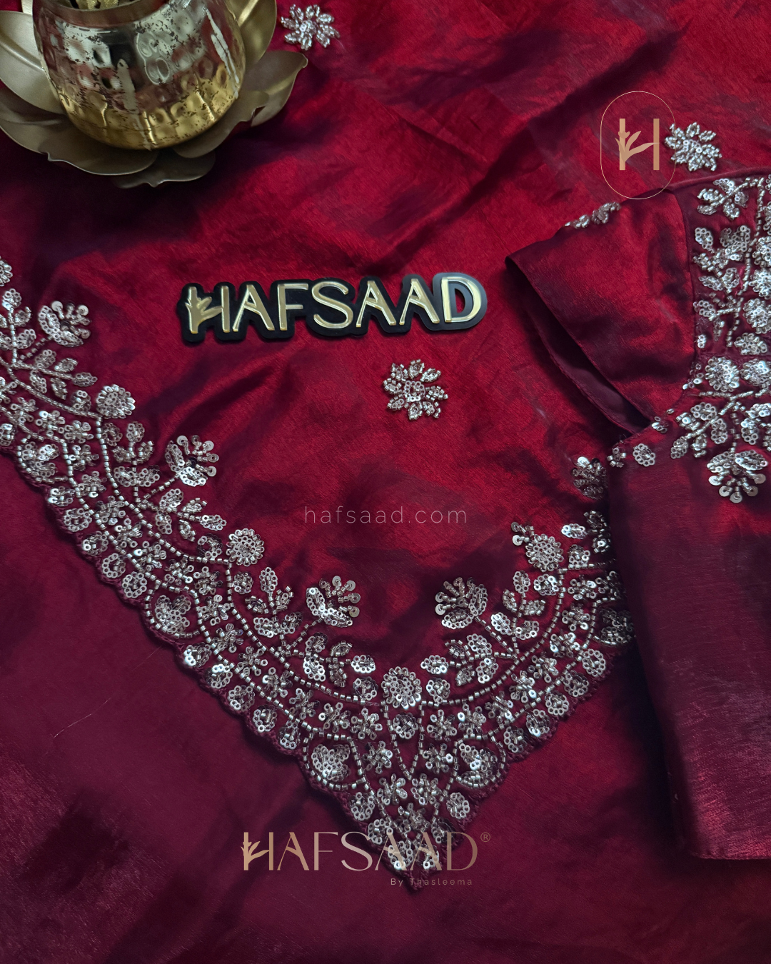 Sana- Designer handwork saree (Maroon)
