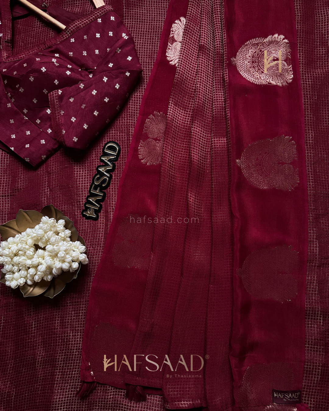 Manisha- semi silk saree (Maroon)