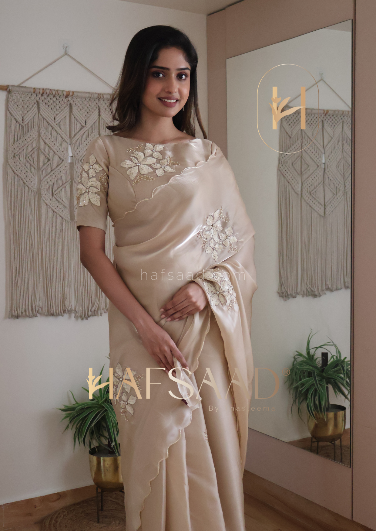 Nina- Handwork satin organza saree