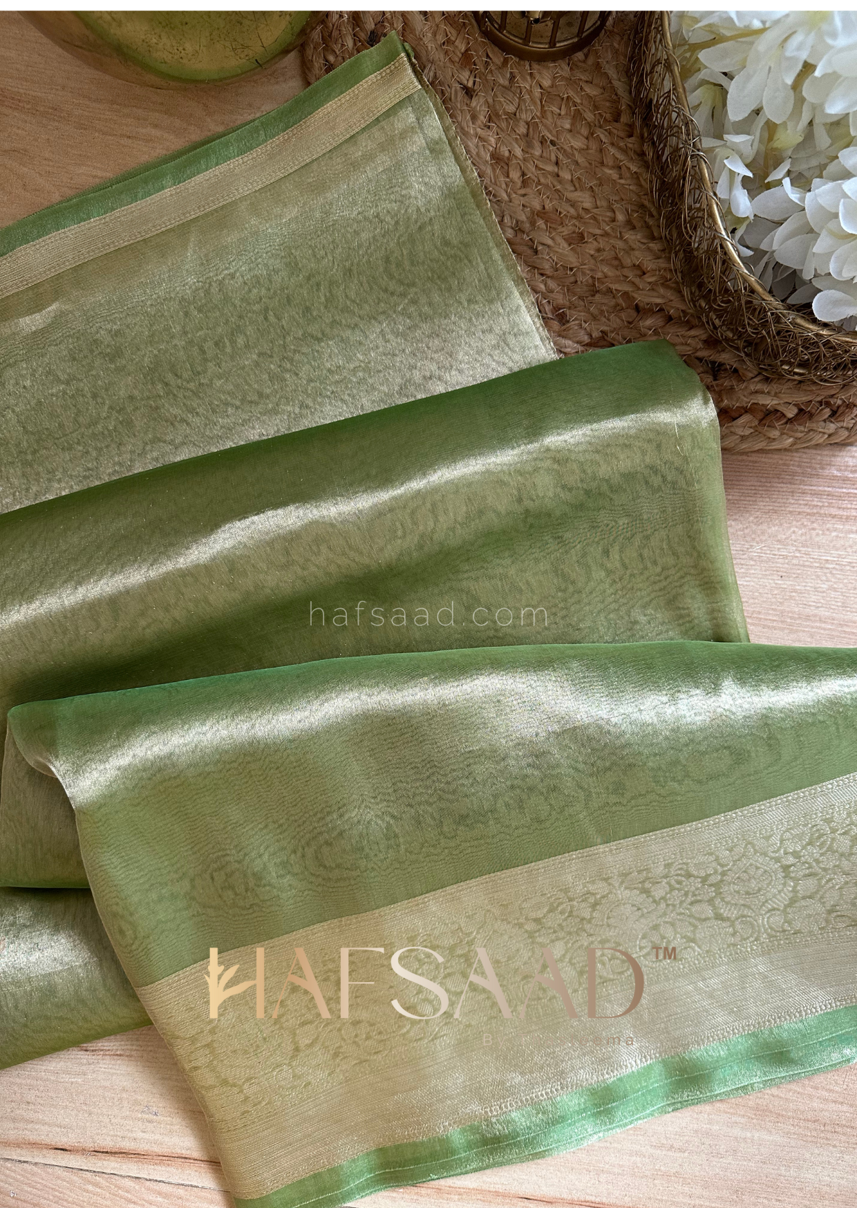 Banaras story- Pure Banaras Tissue silk (Green)