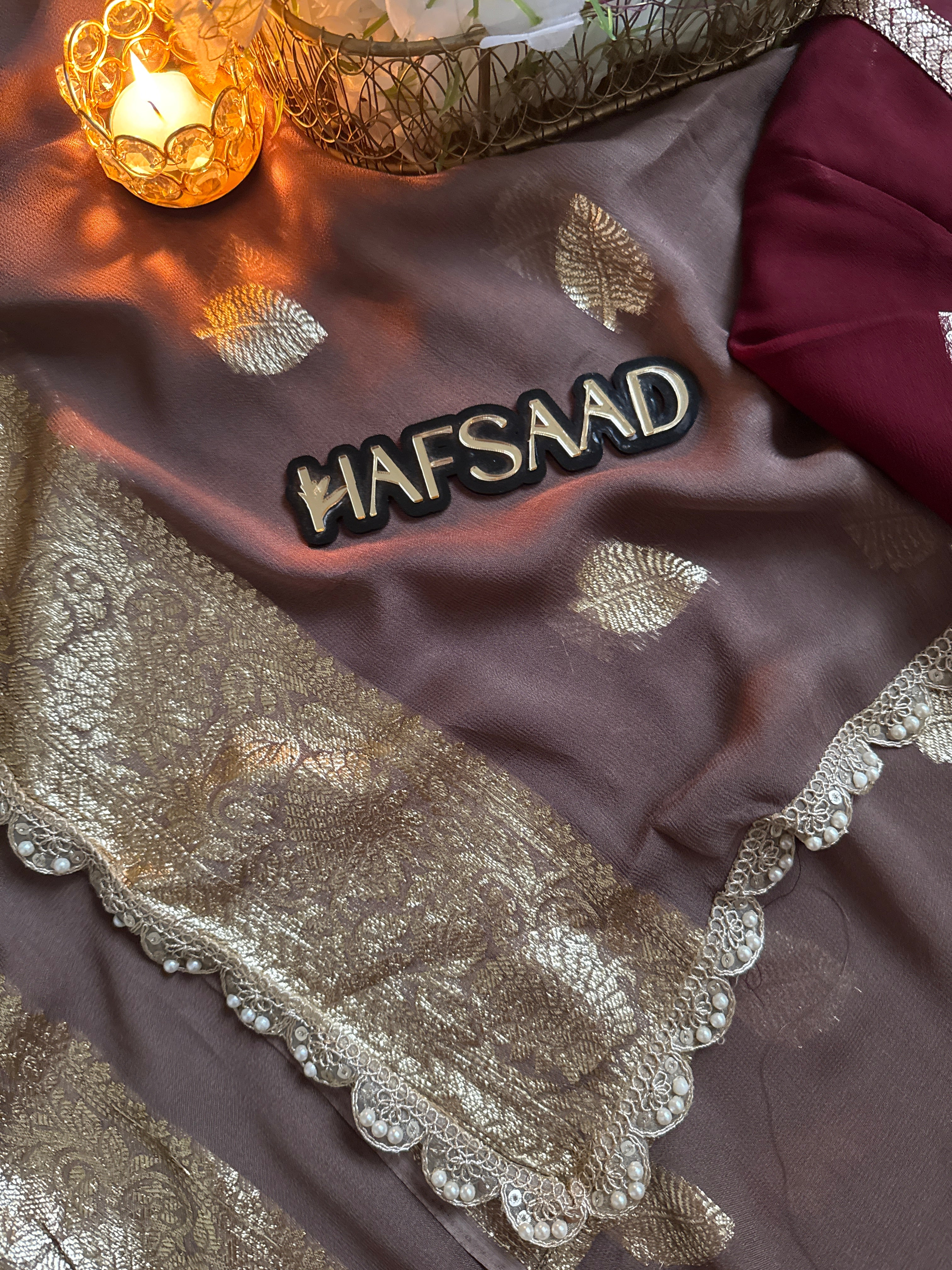 Nafeesa - Pure viscose saree (Dusty Grey)