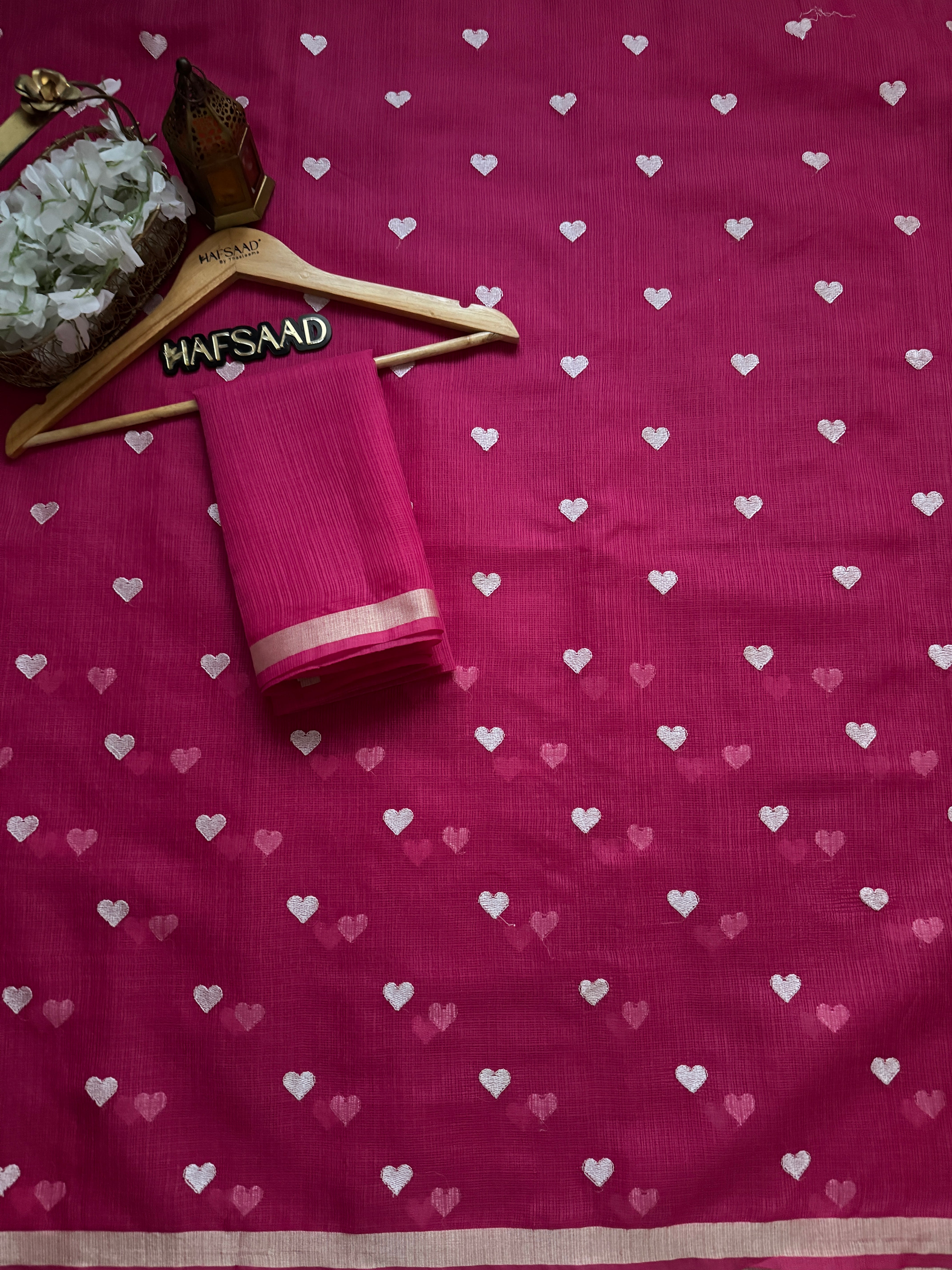 Amour - Pure Kota saree ( Hot Pink)